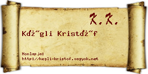 Kégli Kristóf névjegykártya